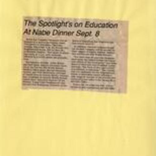The Spotlight's on Education At Nabe Dinner Sept. 8