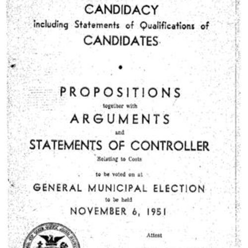 1951-11-06 San Francisco Voter Information Pamphlet