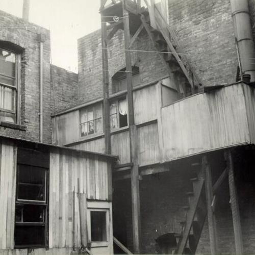 [Rear view of 1151 Stockton Street in Chinatown]