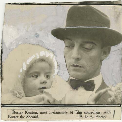 Buster Keaton holding son