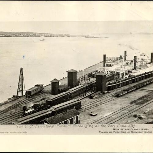 [Ferry boat Solano discharging at the Port Costa slip]