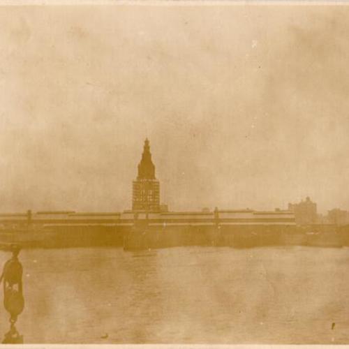 [View of the Ferry Building from the bay]