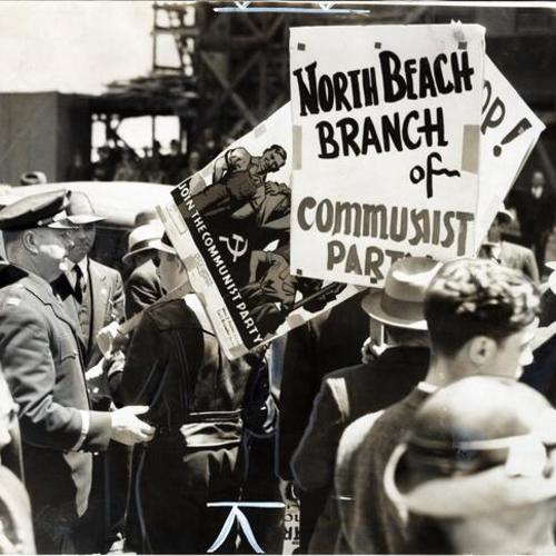 [Communist demonstration before the German consulate]