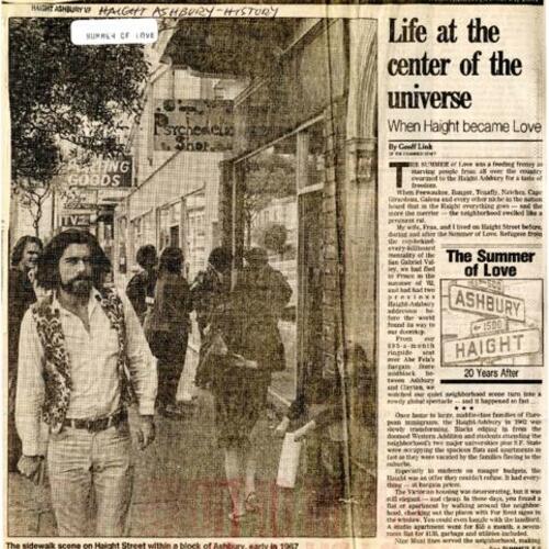 Life at the Center of the Universe, When Haight Became Love, San Francisco Examiner, June 1987