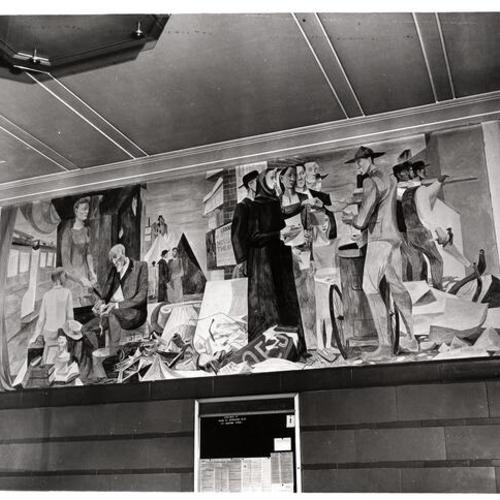 [Mural representing 1906 earthquake and fire consequences by artist Anton Refregier at the Rincon Annex Post Office]