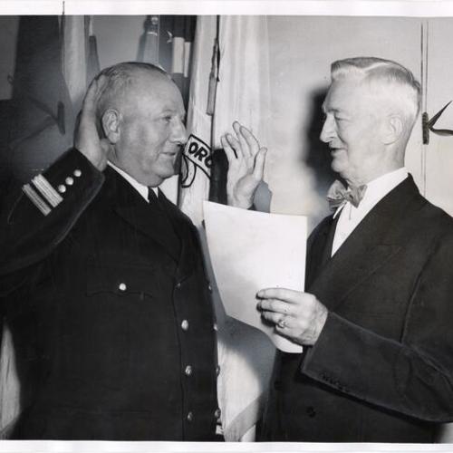 [George Healy being sworn in as Chief of Police]