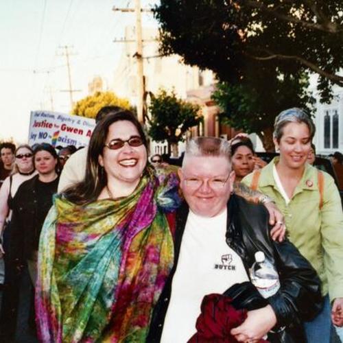 [Friends at Dyke March in 2004]