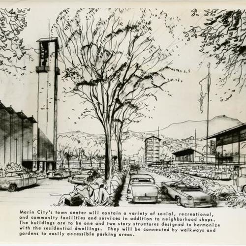 [Architectural drawing of Marin City redevelopment]