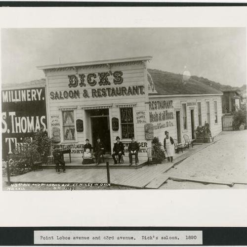 [Point Lobos Avenue and 43rd, Dick's Saloon, 1890]