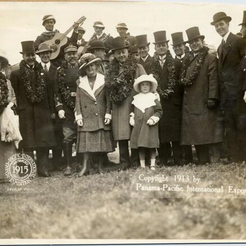 [Mayor James Rolph and others at a groundbreaking ceremony for the Hawaiian Building at the Panama-Pacific International Exposition]