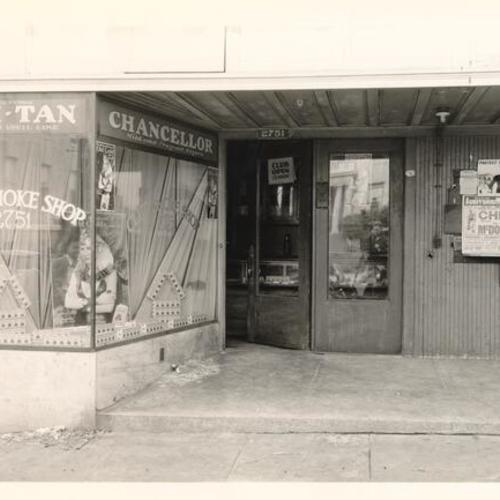 [Exterior of the Club Smoke Shop at 2751 Lombard Street]