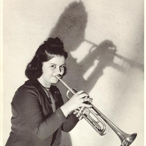 [Trumpet player, Winifred Eter, at Girls High School]