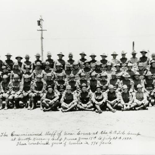 [Portrait of a group of men from at an R.O.T.C. camp]