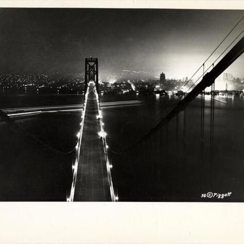 [Night view of San Francisco-Oakland Bay Bridge]