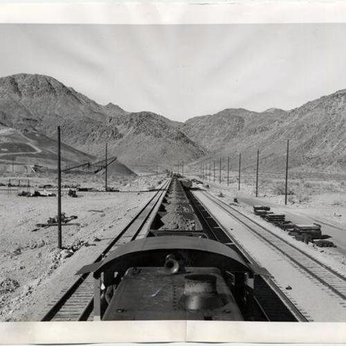 [Train loaded with ore heading for Fontana steelplant]