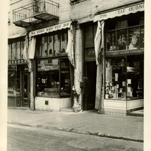 [Storefronts on Grant Avenue at Washington Street in Chinatown]