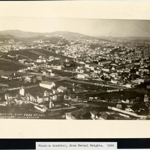 Mission district, from Bernal Heights. 1888