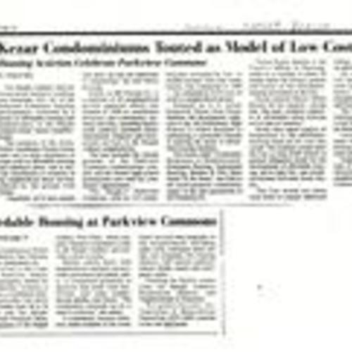 Kezar Condominiums Touted as Model of Low-Cost Housing, Sunset Beacon, Nov 1996