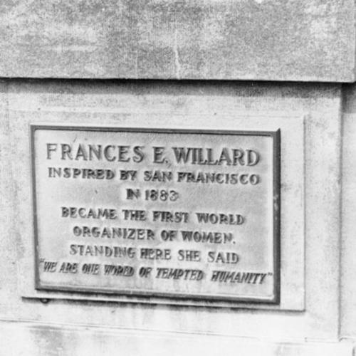 [Plaque commemorating Francis E. Willard]