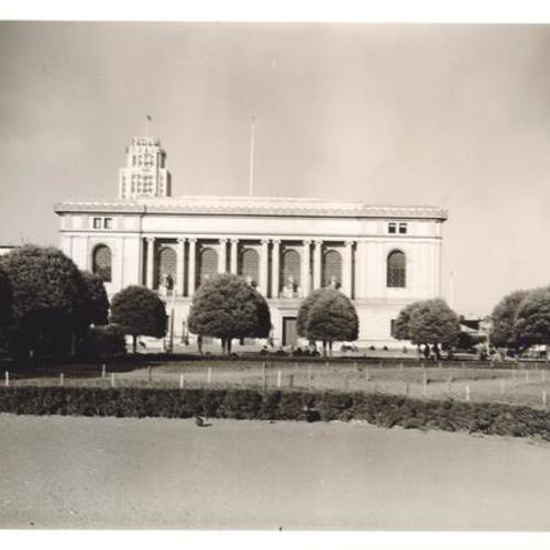 [Exterior view of Main Library in 1930's]