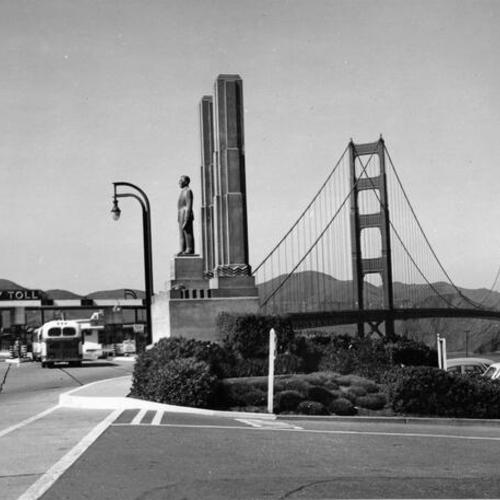 [Joseph B. Strauss Memorial and the Golden Gate Bridge]
