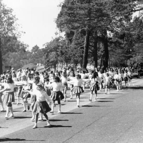 [Children marching in the Golden Gate Park Centennial Parade]