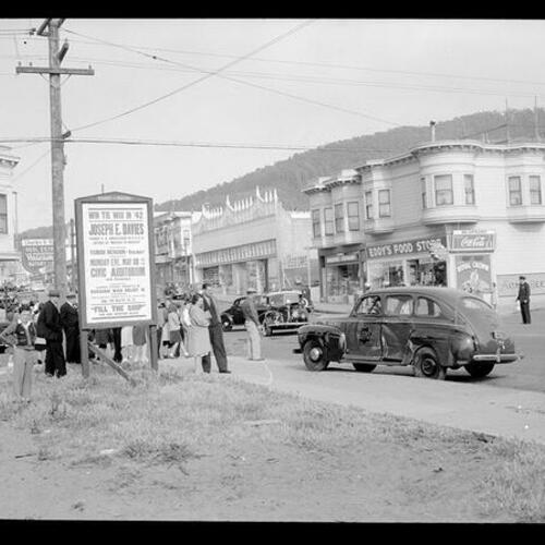[Scene of an automobile accident on Irving Street and 4th Avenue]