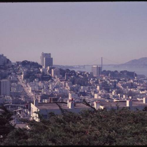 View of San Francisco Bay and Golden Gate Bridge and from Telegraph Hill