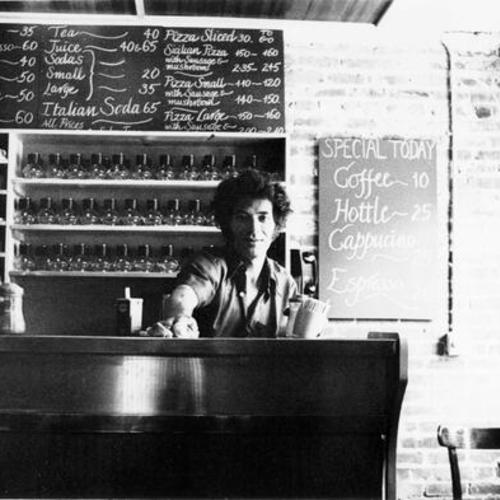 [Franco Bruno, owner of Malvina's Coffee in North Beach]