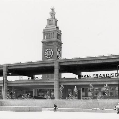 [Ferry Building and Embarcadero Freeway]