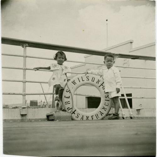 [Christine and Delfin on the USS President Wilson from Manila to San Francisco]