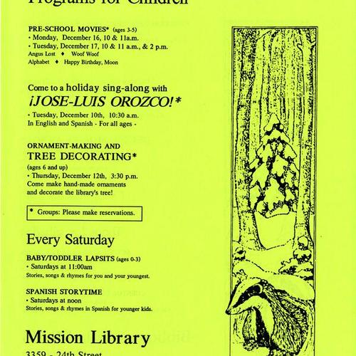 November and December 1991, program poster, (English)