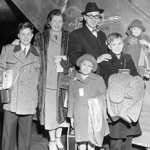 [Melvin Belli with family at San Francisco International Airport]