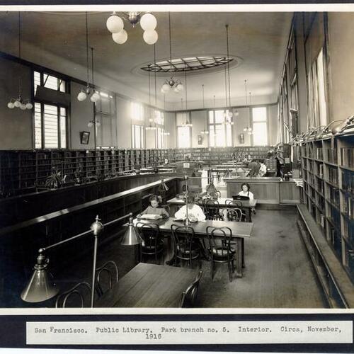 San Francisco. Public Library. Park branch no. 5. Interior. Circa, November, 1916