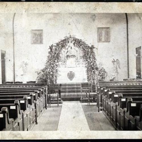 [Interior of old Sacred Heart Church]