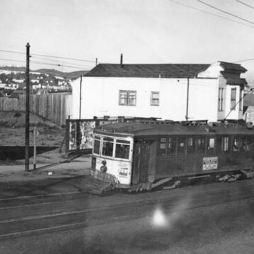 [Streetcar on Mission Street near Daly City]