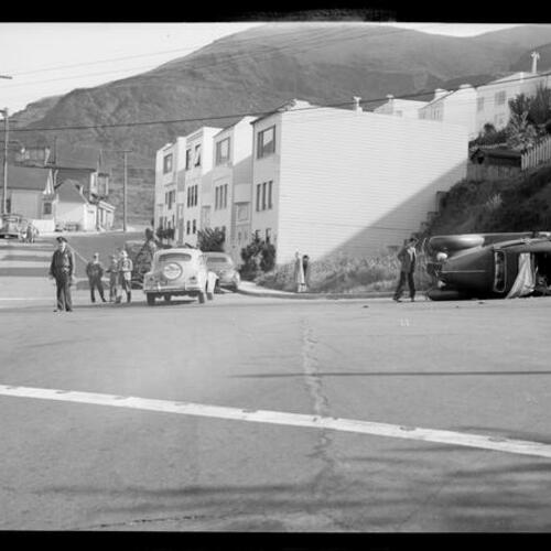 [Scene of an automobile accident on Corbett Road and Clayton Street]