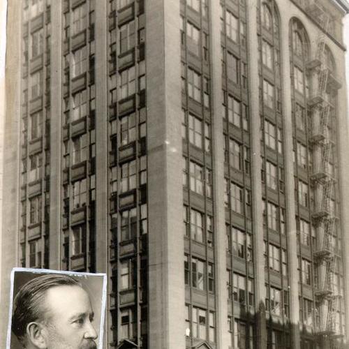 [United Bank & Trust building with inset photo of Mayor James Phelan]