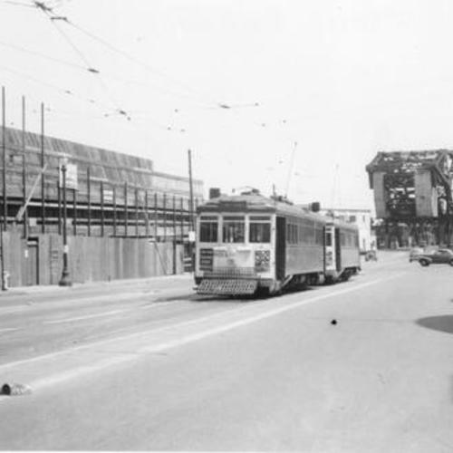 [Facing south on Third Street in front of Southern Pacific Depot at Townsend]