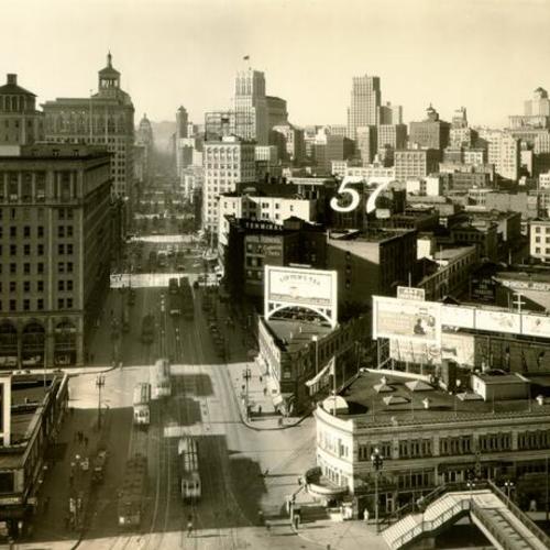 [View of Market Street facing west from the Ferry Building]