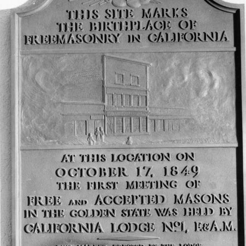 [Freemasonry plaque, 728 Montgomery street]