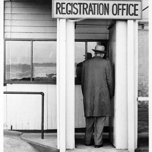 [Registration office at Alcatraz Prison]