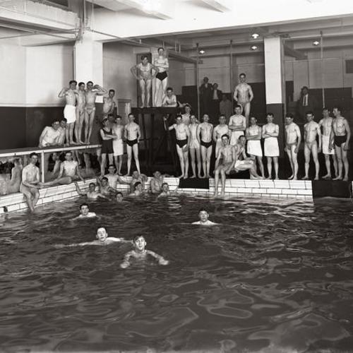 People at Y. M. C. A. swimming pool