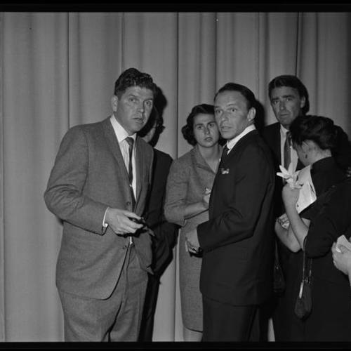 Frank Sinatra at Kennedy-Johnson rally at Mark Hopkins Hotel