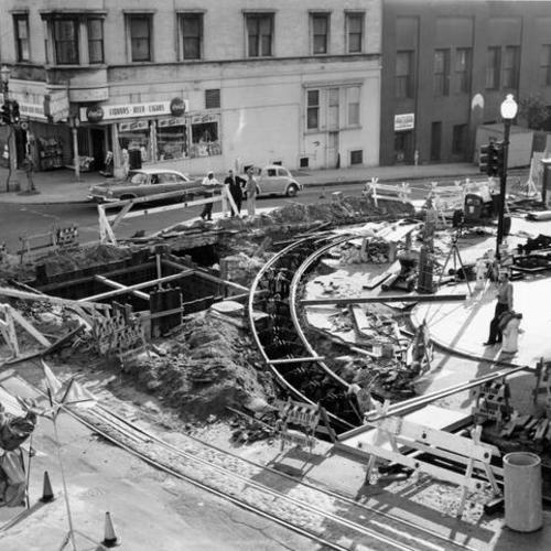 [Construction on California and Hyde streets]