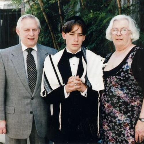 [Aaron's Bar Mitzvah with grandparents 1996]