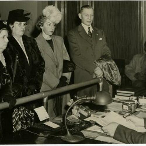 [Inez Brown Burns and her four co-defendants in 1945]