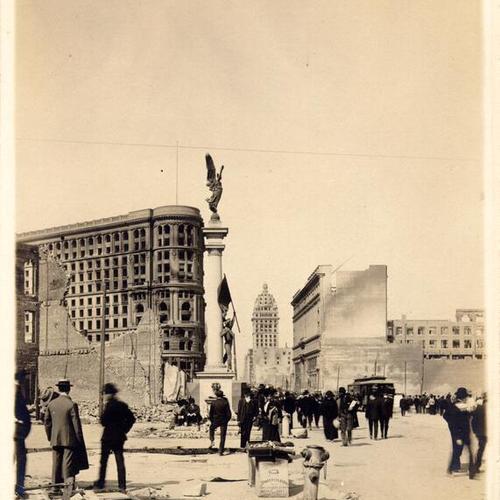 [Native Sons Monument at the intersection of Turk, Mason and Market streets]