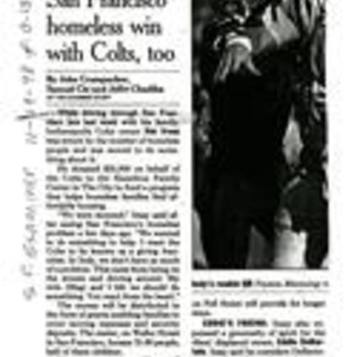San Francisco Homeless Win with Colts Too, San Francisco Examiner, October 18 1998