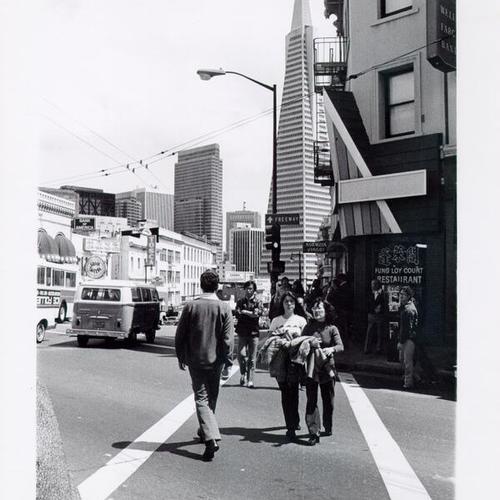 [North Beach district at intersection of Columbus and Broadway]